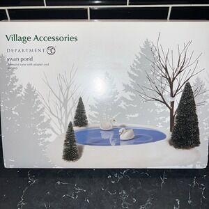 Department 56 Village Animated Accessory - Swan Pond, Tested and Works